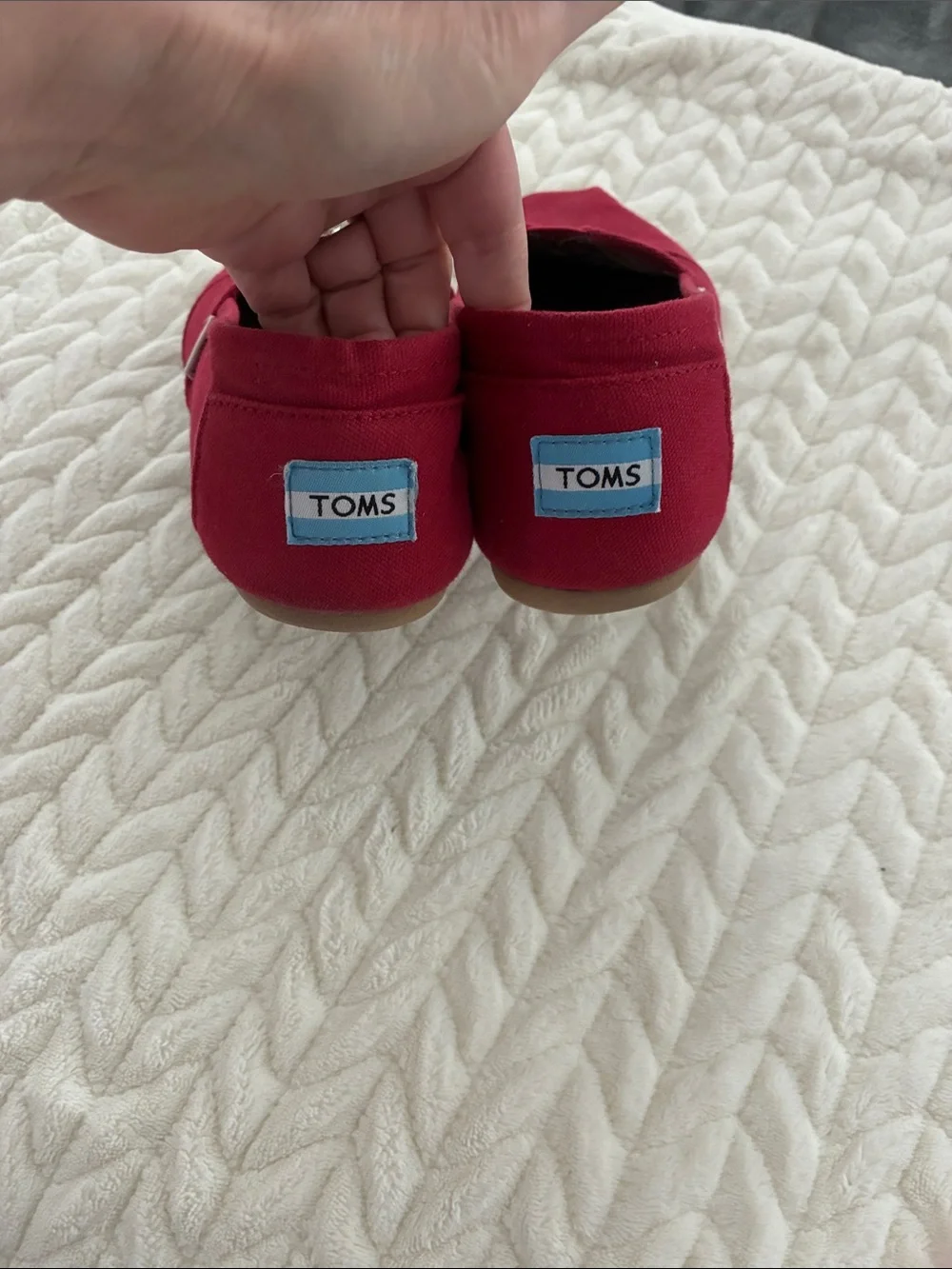 Toms Slip-On Canvas Shoes in Crimson Red
